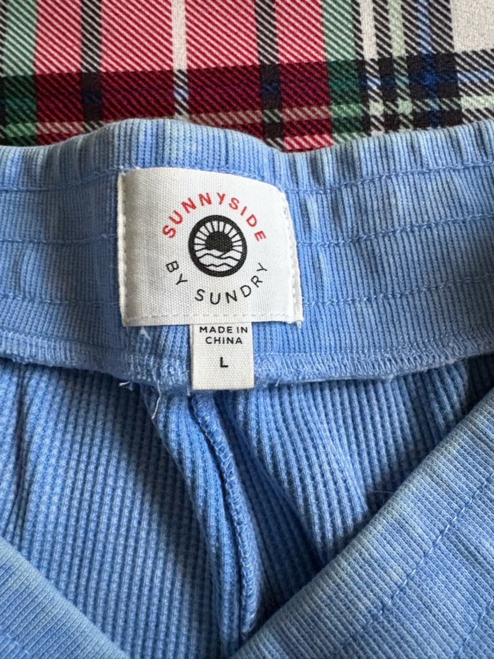 Light Blue Ribbed Lounge Pants - Picture 3 of 3